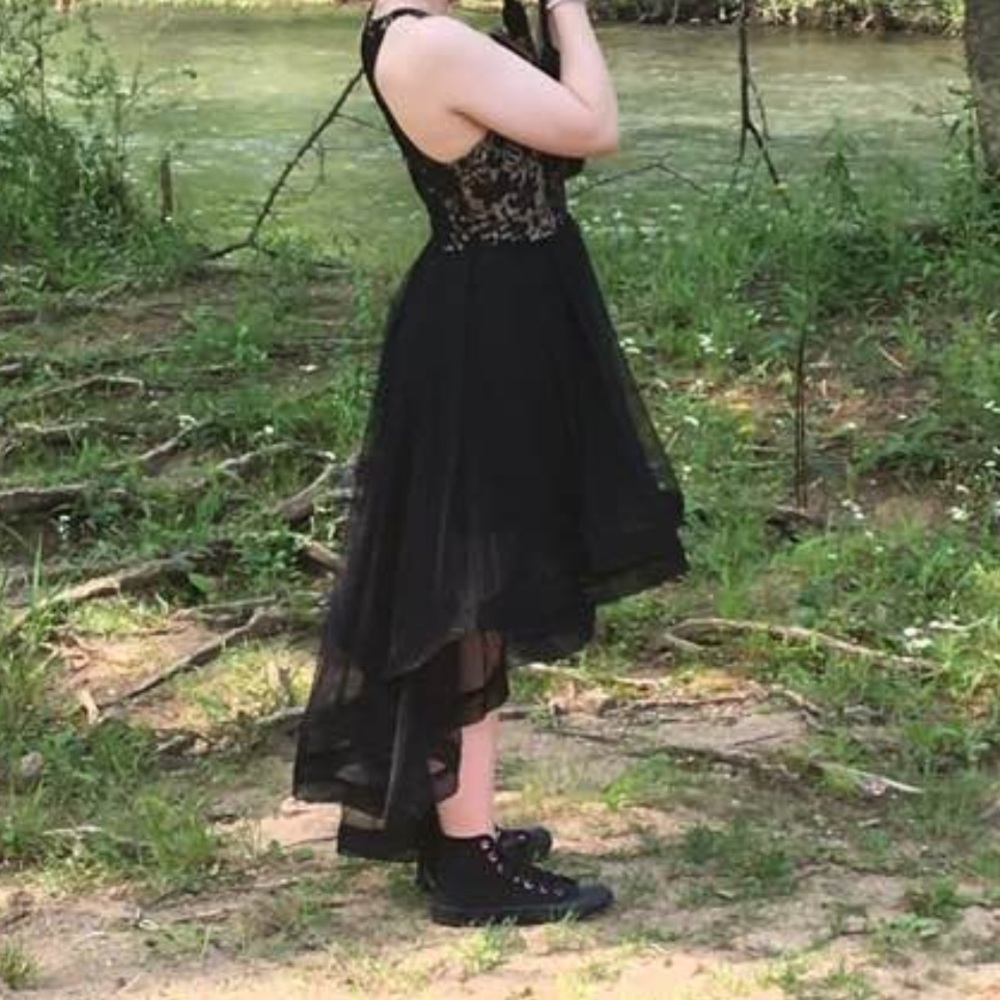 Black and beige high low dress worn once